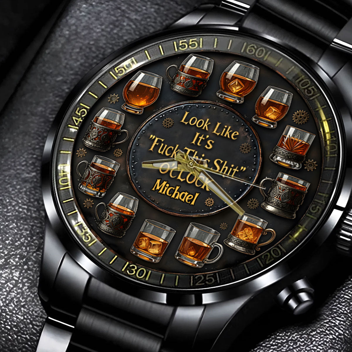 C'est l'heure du « J'en ai marre » ! - Montre à whisky personnalisée