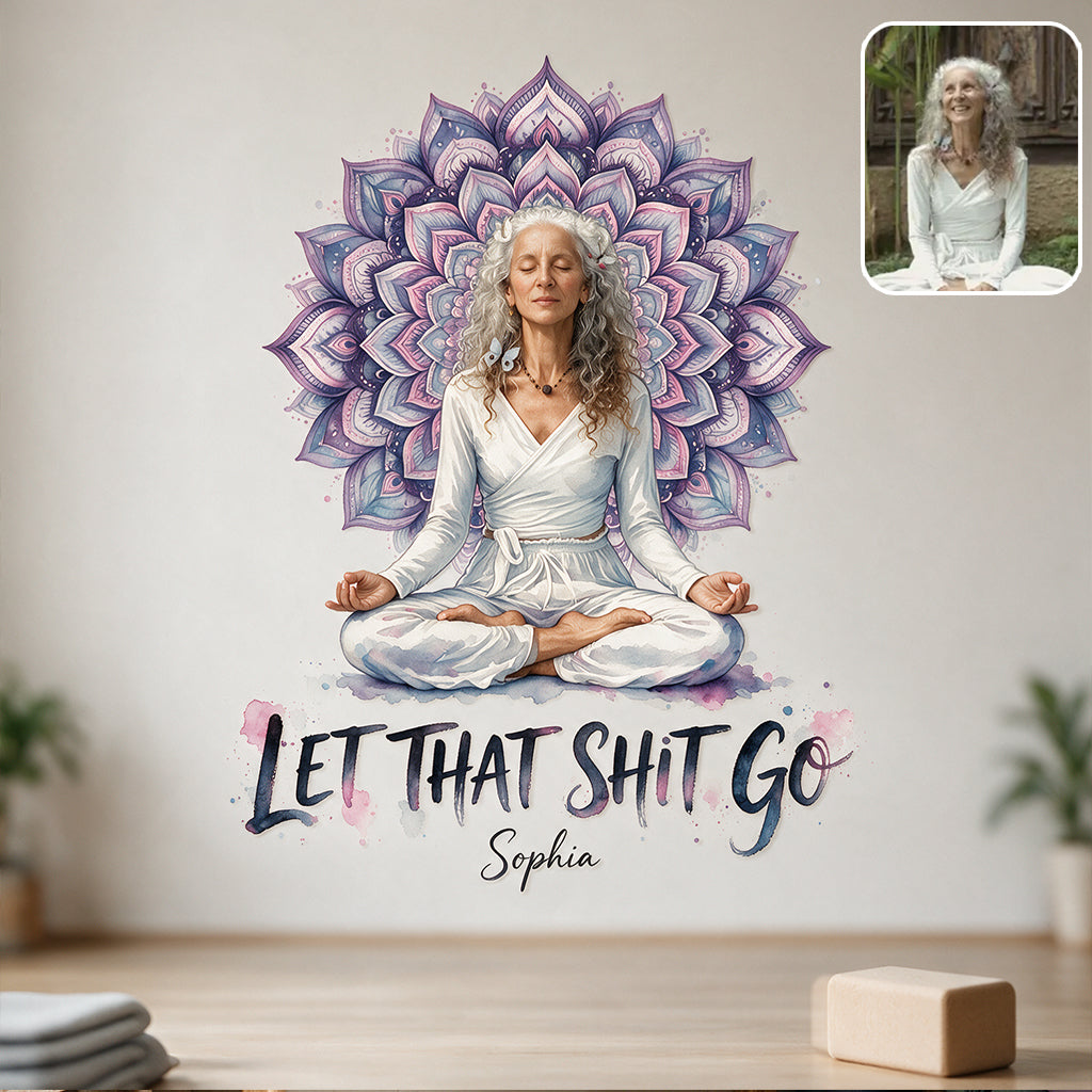 Laissez tomber - Autocollant de yoga personnalisé découpé
