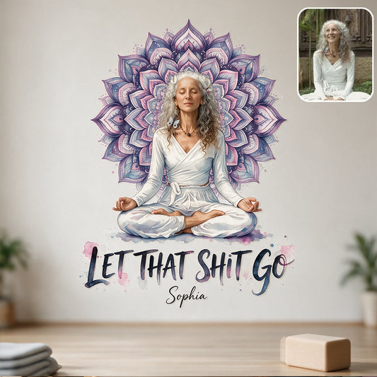 Laissez tomber - Autocollant de yoga personnalisé découpé