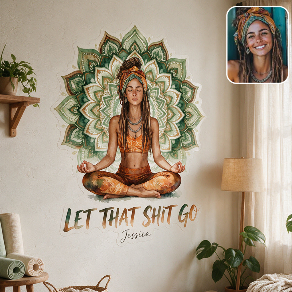 Laissez tomber - Autocollant de yoga personnalisé découpé