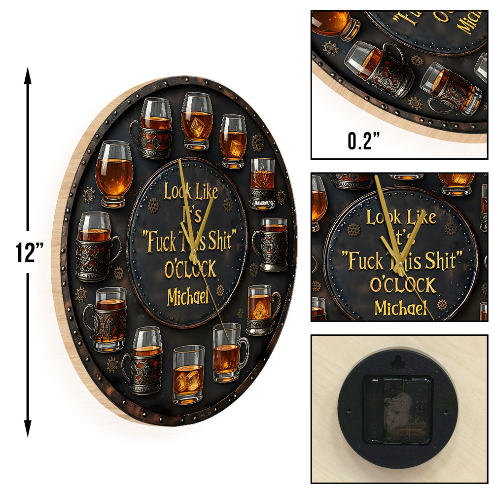C'est l'heure du « J'en ai marre » ! - Horloge murale personnalisée au whisky