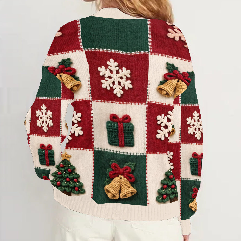 Cadeau de Noël Vache des Highlands - Pull Cardigan Personnalisé