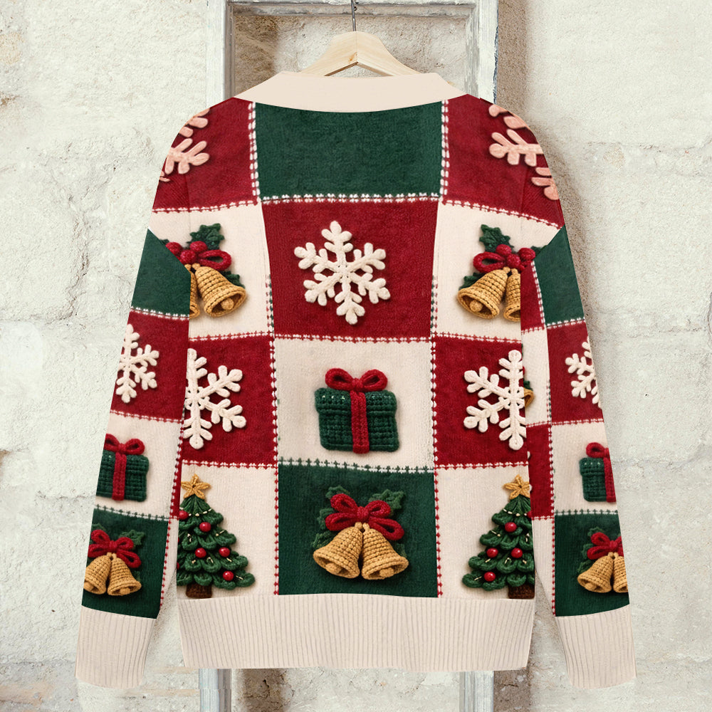 Cadeau de Noël Vache des Highlands - Pull Cardigan Personnalisé