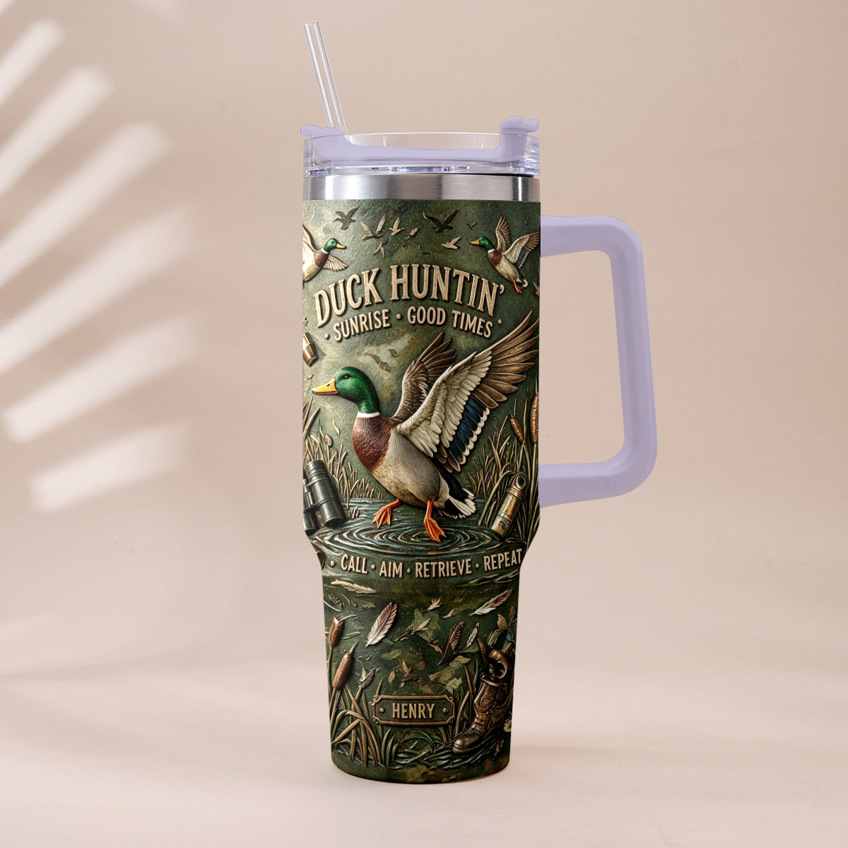 It's Hunting Season - Personalized Hunting Tumbler With Plush Charm