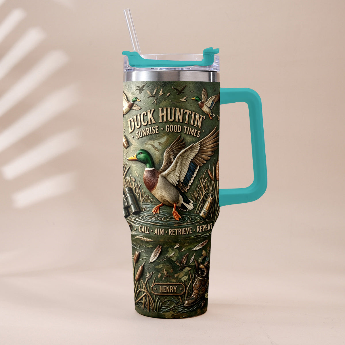 It's Hunting Season - Personalized Hunting Tumbler With Plush Charm