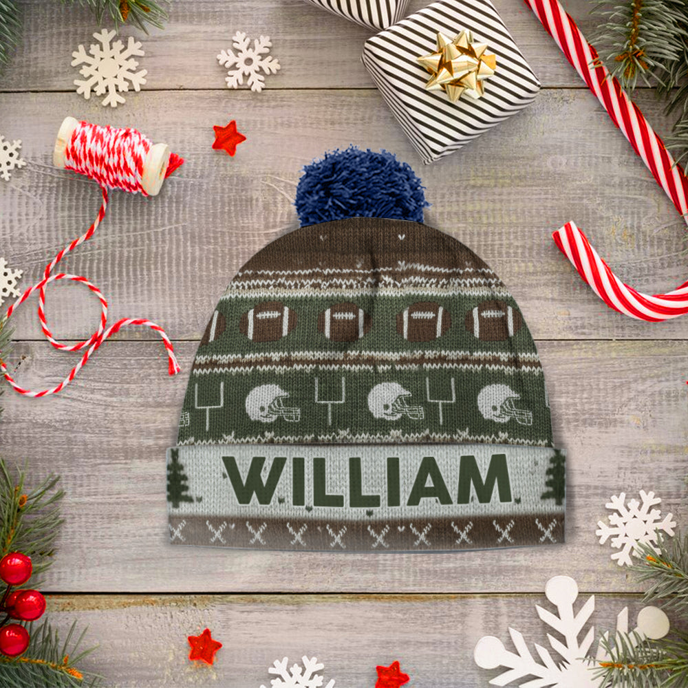 Bonnet d'hiver Touchdown Style - Bonnet de football personnalisé