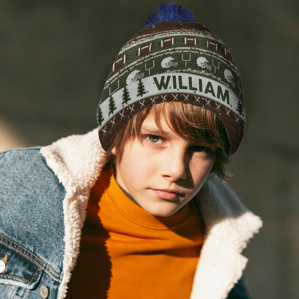 Bonnet d'hiver Touchdown Style - Bonnet de football personnalisé