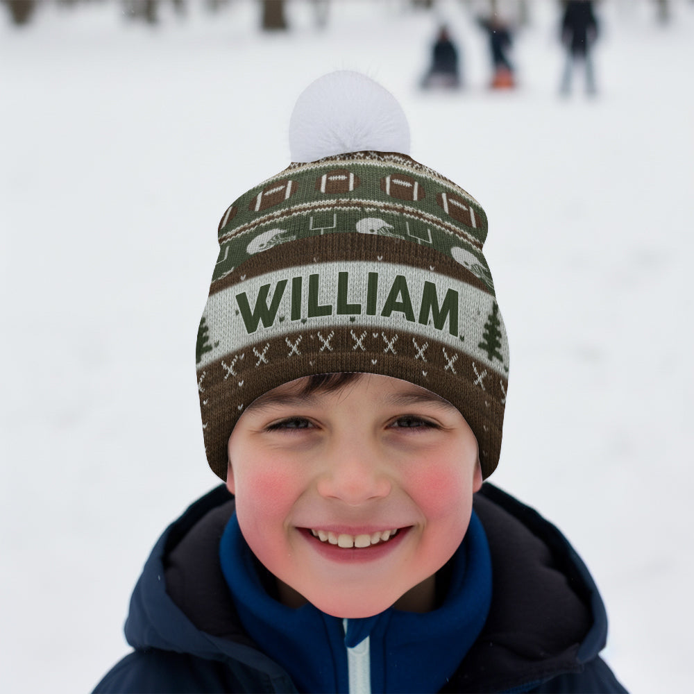 Bonnet d'hiver Touchdown Style - Bonnet de football personnalisé