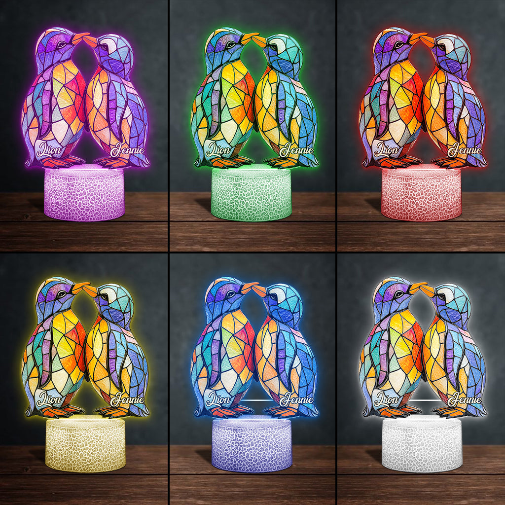 You Are My Penguin - Personalized Penguin Lover Shaped Plaque Light Base
