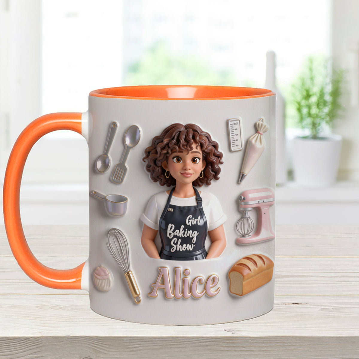 Ensemble de pâtisserie personnalisé « Love Baking » : tasse décorative avec agitateurs en acrylique