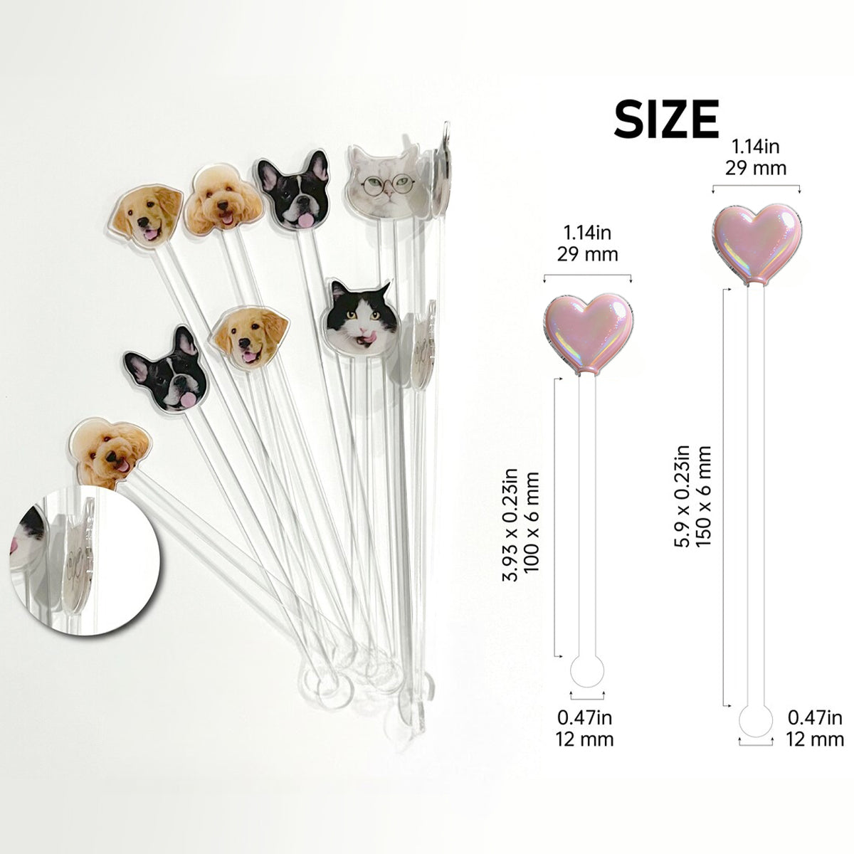 Ensemble de pâtisserie personnalisé « Love Baking » : tasse décorative avec agitateurs en acrylique