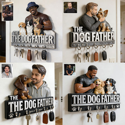 Le Père Chien - Porte-clés personnalisé en forme de chien