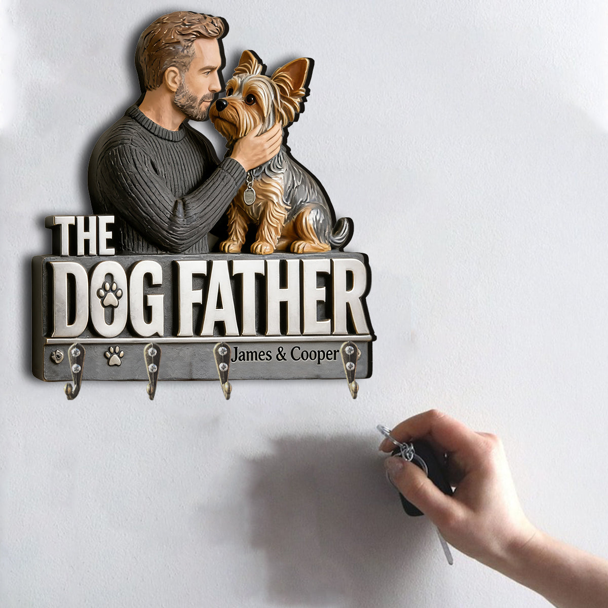 Le Père Chien - Porte-clés personnalisé en forme de chien