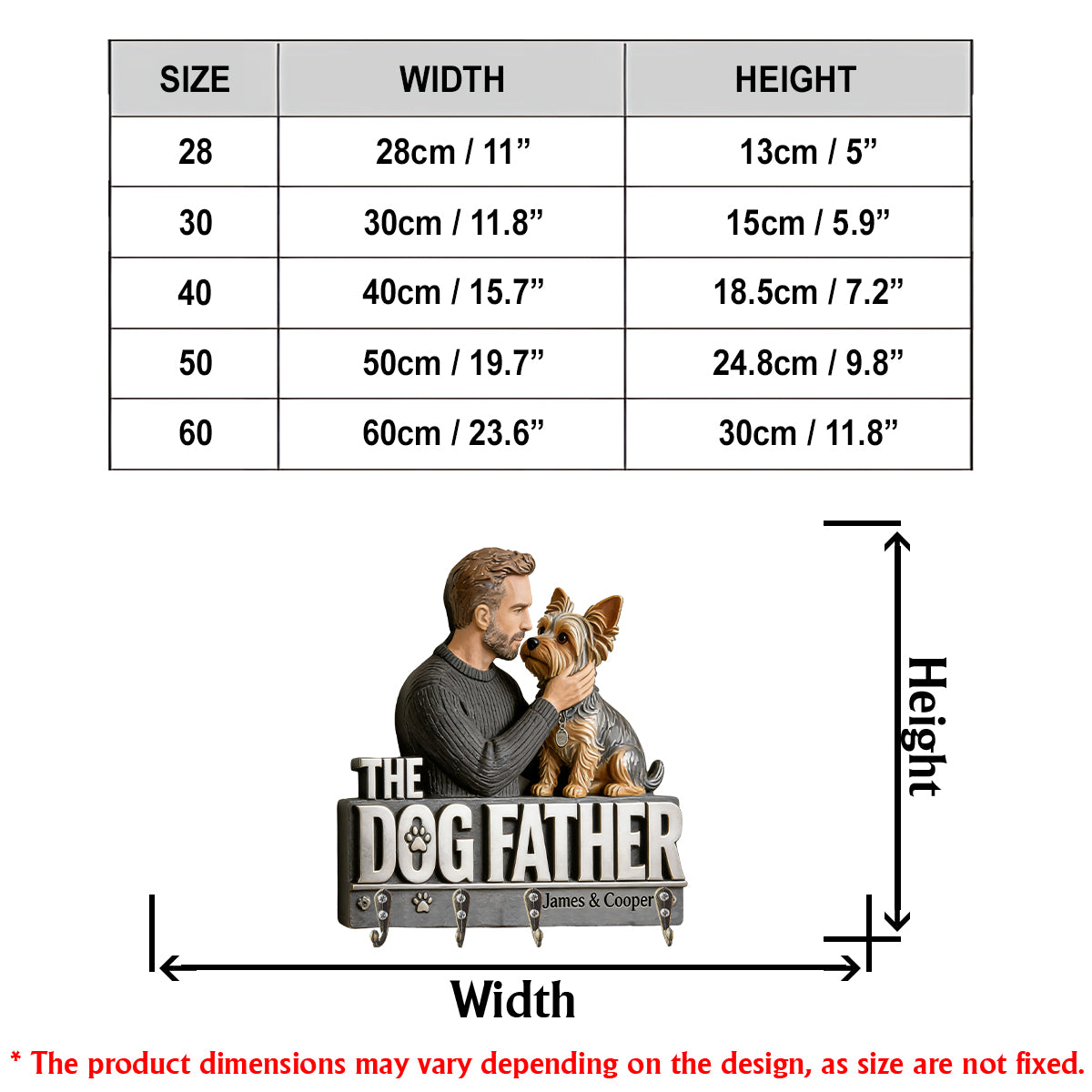 Le Père Chien - Porte-clés personnalisé en forme de chien