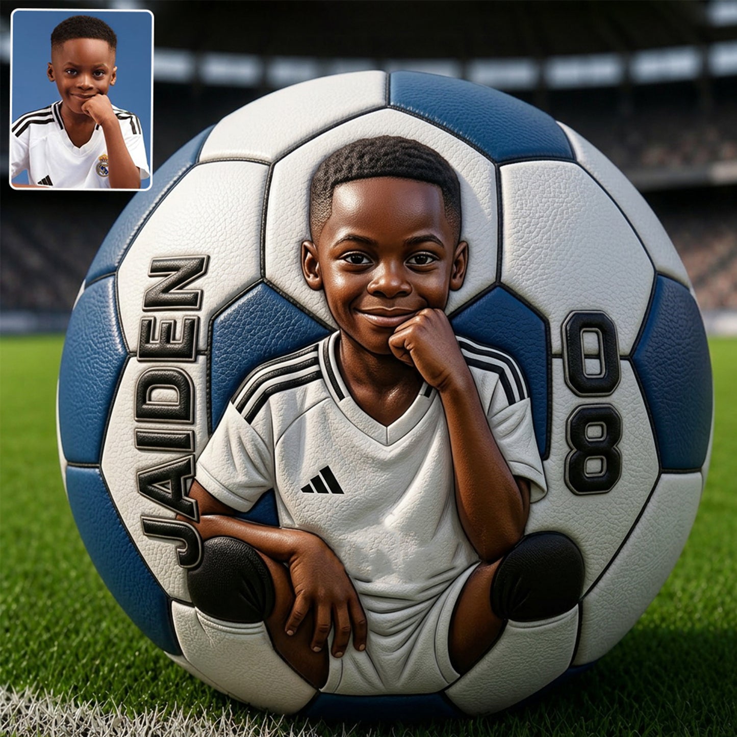 Cadeau d'anniversaire photo pour joueurs de football - Ballon multi-sport personnalisé