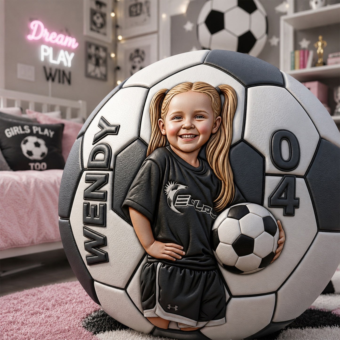 Cadeau d'anniversaire photo pour joueurs de football - Ballon multi-sport personnalisé