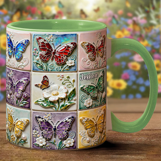 Love Butterflies - Personalized Butterfly Accent Mug