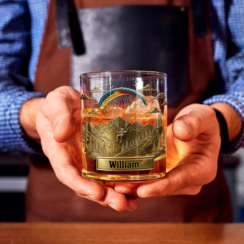 Sky Master - Verre à whisky personnalisé pour parachutisme/parapente