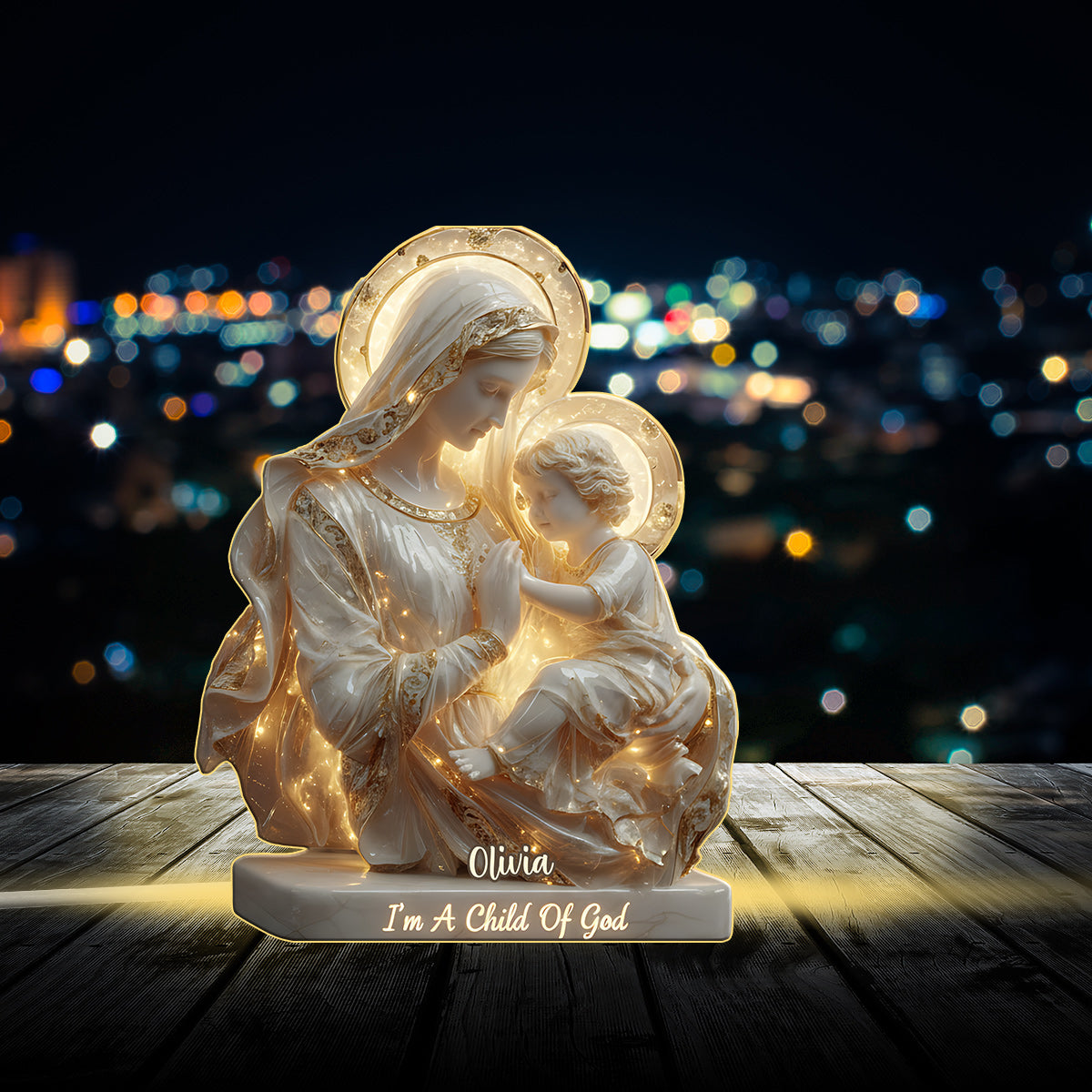 Enfant de Dieu - Veilleuse LED chrétienne personnalisée en acrylique