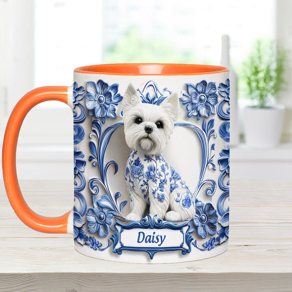 Cute Yorkshire Terriers - Personalized Dog Accent Mug