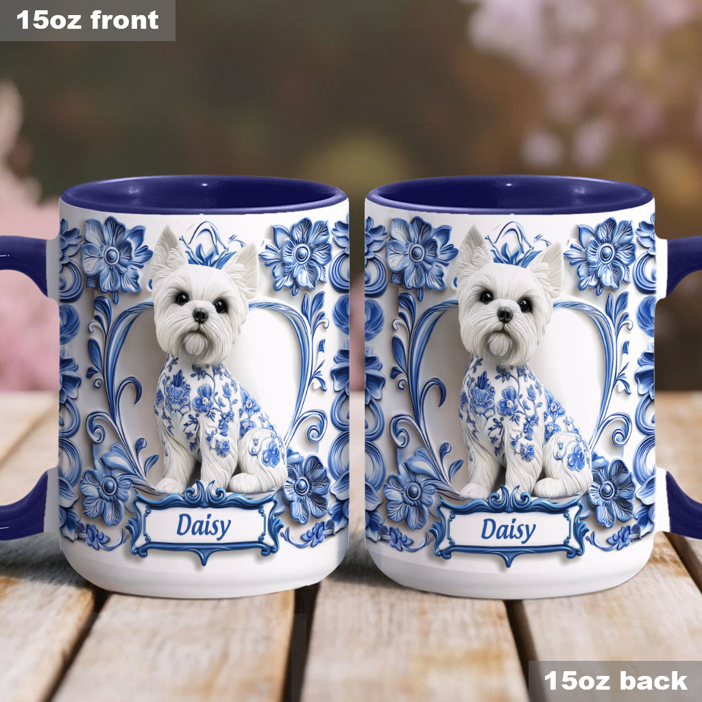 Cute Yorkshire Terriers - Personalized Dog Accent Mug
