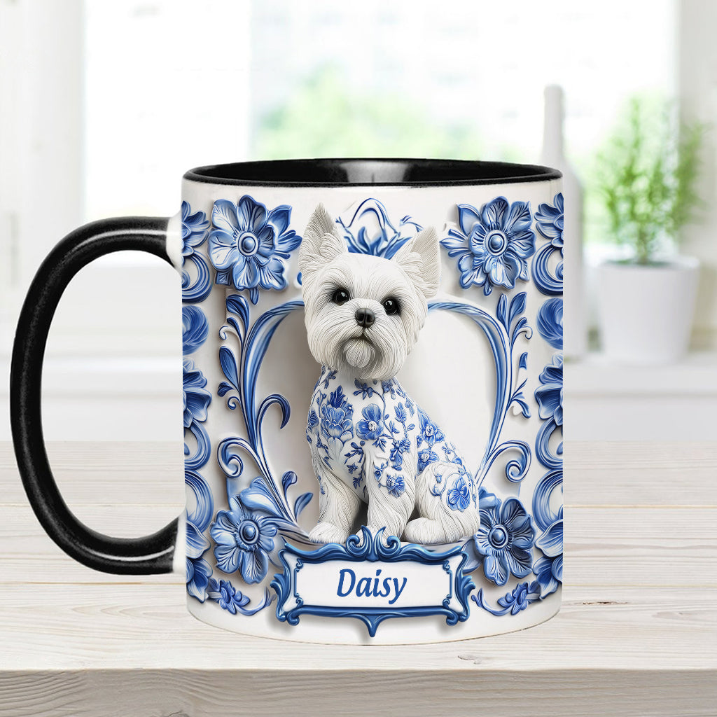 Cute Yorkshire Terriers - Personalized Dog Accent Mug