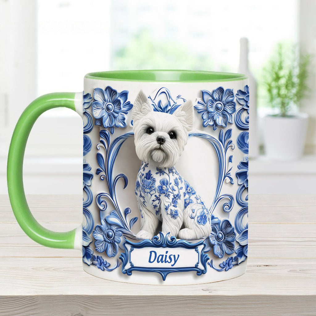 Cute Yorkshire Terriers - Personalized Dog Accent Mug