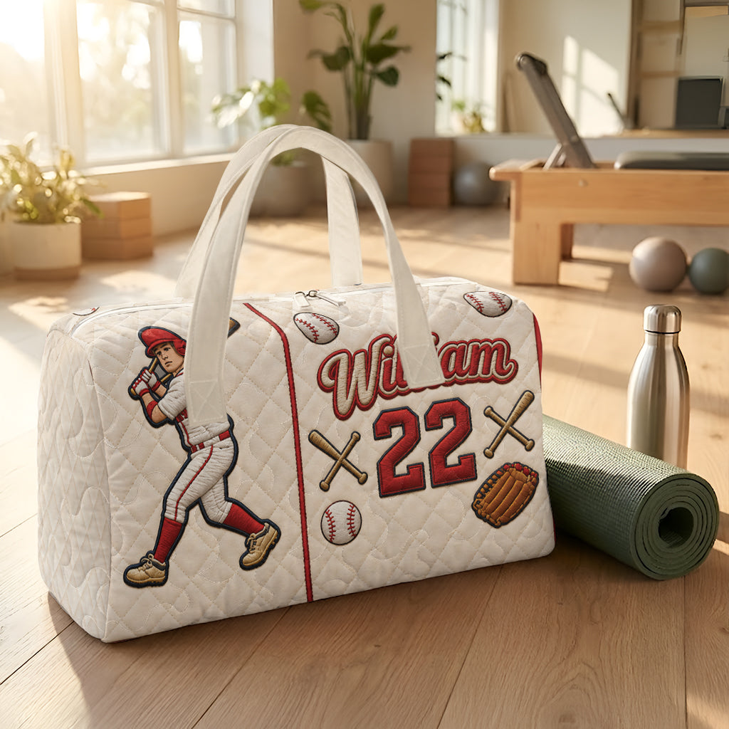 Né pour Jouer - Sac de Sport Personnalisé en Cuir Matelassé