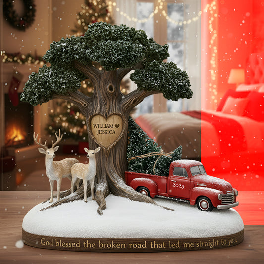 Que Dieu bénisse ce couple au chemin brisé - Plaque acrylique personnalisée pour couple