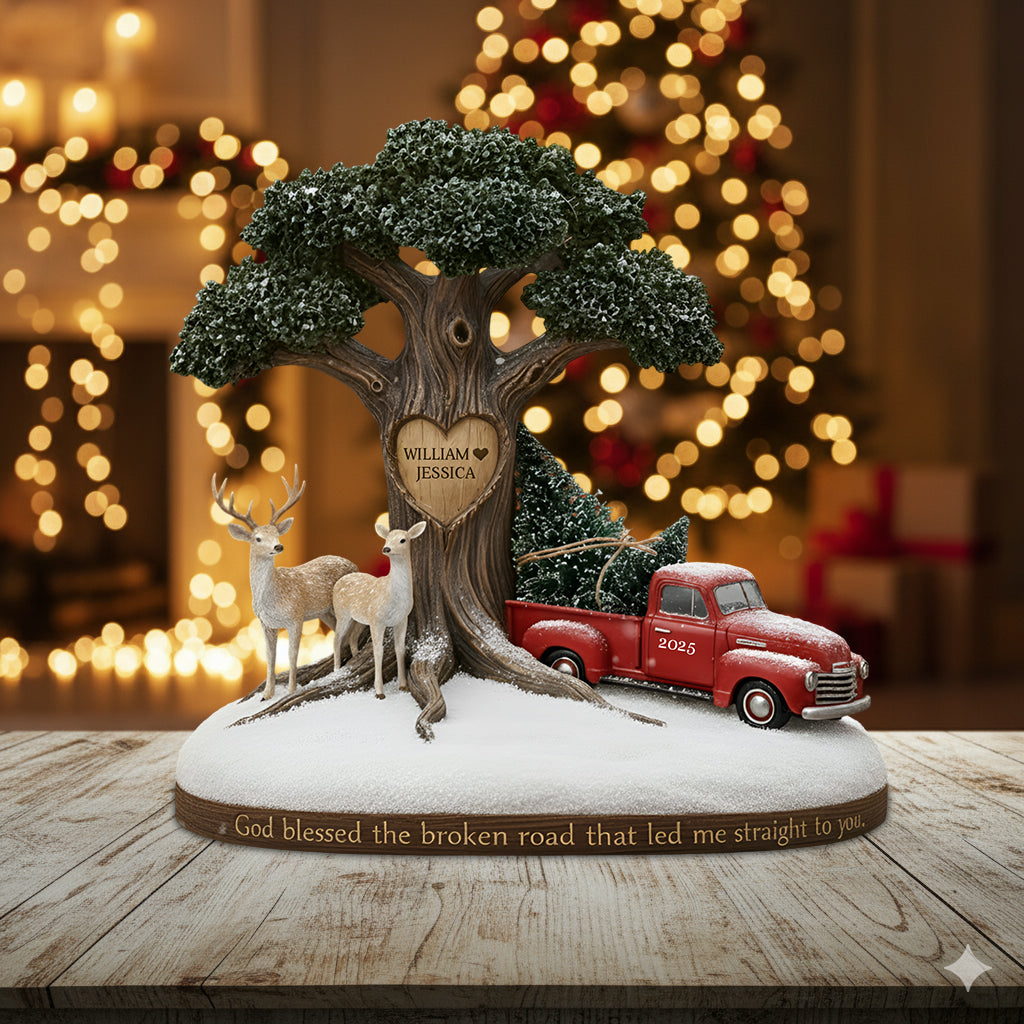 Que Dieu bénisse ce couple au chemin brisé - Plaque acrylique personnalisée pour couple