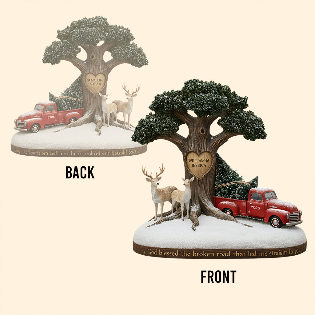 Que Dieu bénisse ce couple au chemin brisé - Plaque acrylique personnalisée pour couple