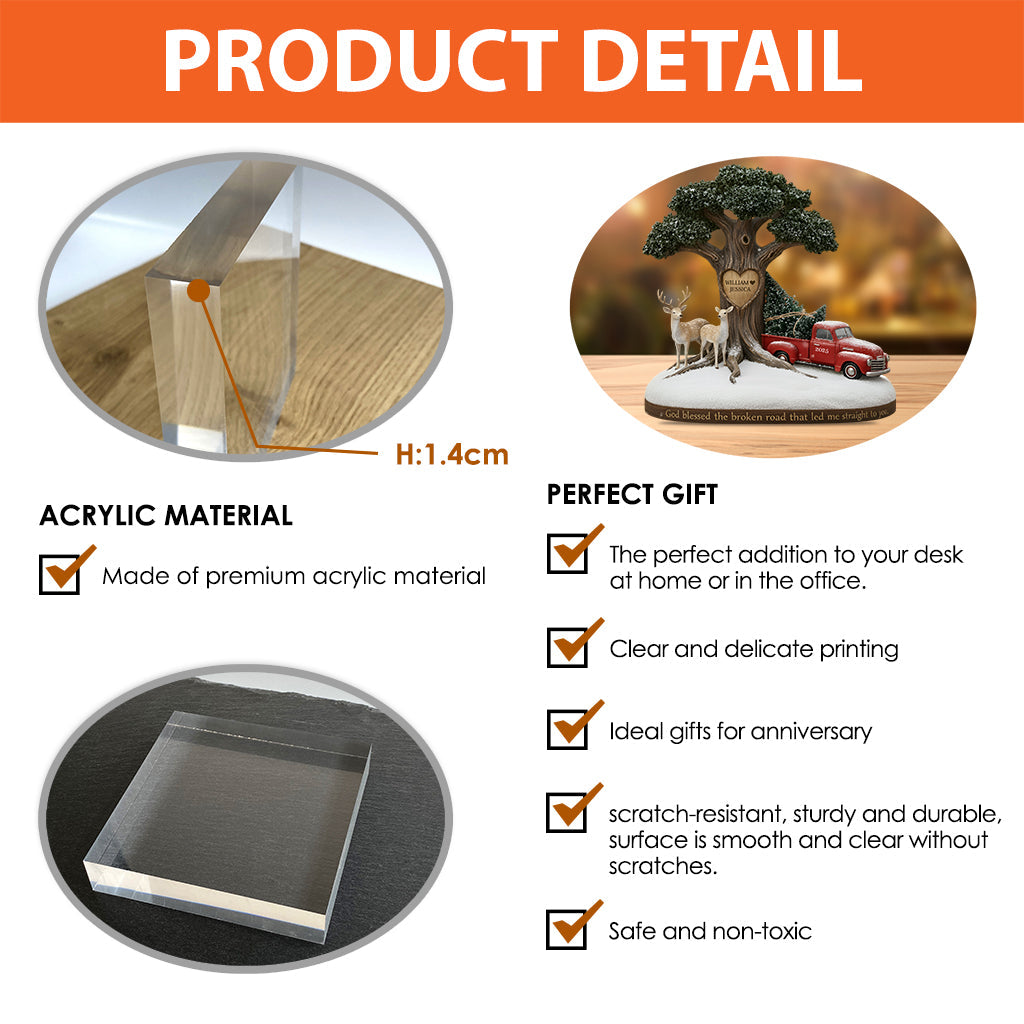 Que Dieu bénisse ce couple au chemin brisé - Plaque acrylique personnalisée pour couple