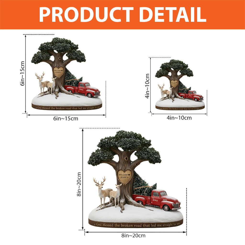 Que Dieu bénisse ce couple au chemin brisé - Plaque acrylique personnalisée pour couple