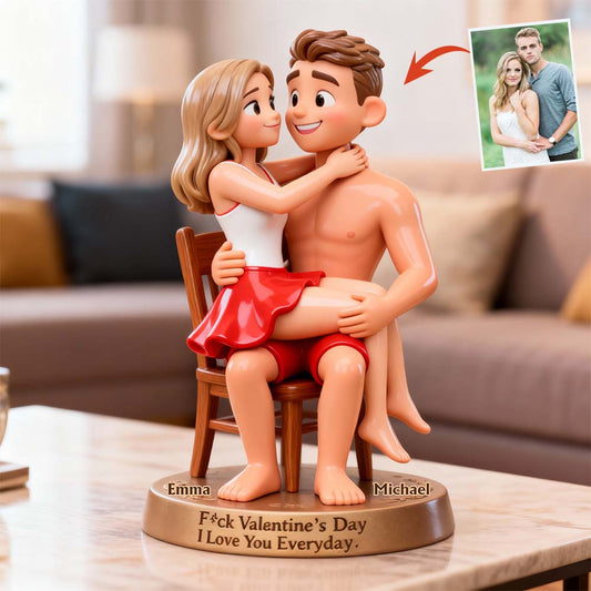 Cadeau humoristique avec photo pour couple - Plaque acrylique personnalisée en forme de couple