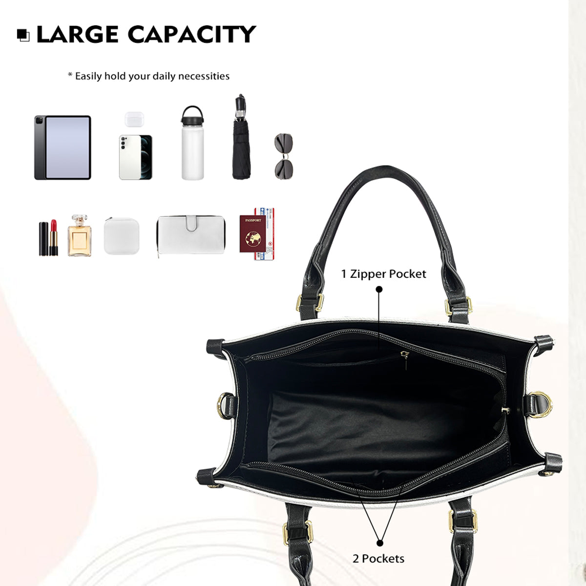 Mother's Day Gift, Custom From Any Photo - Personalized Mother Leather Handbag