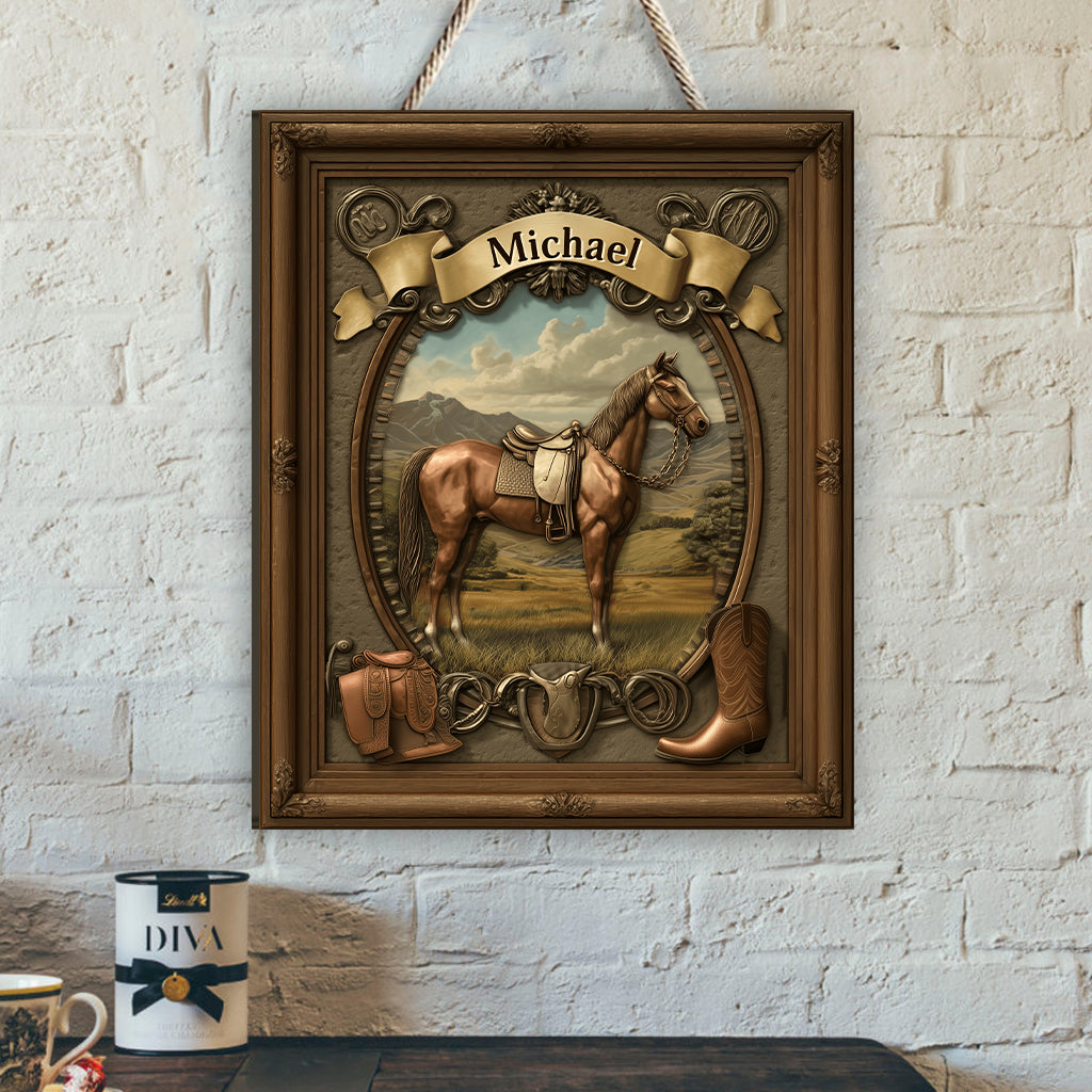 Love Horse - Personalized Horse Custom Shaped Wood Sign