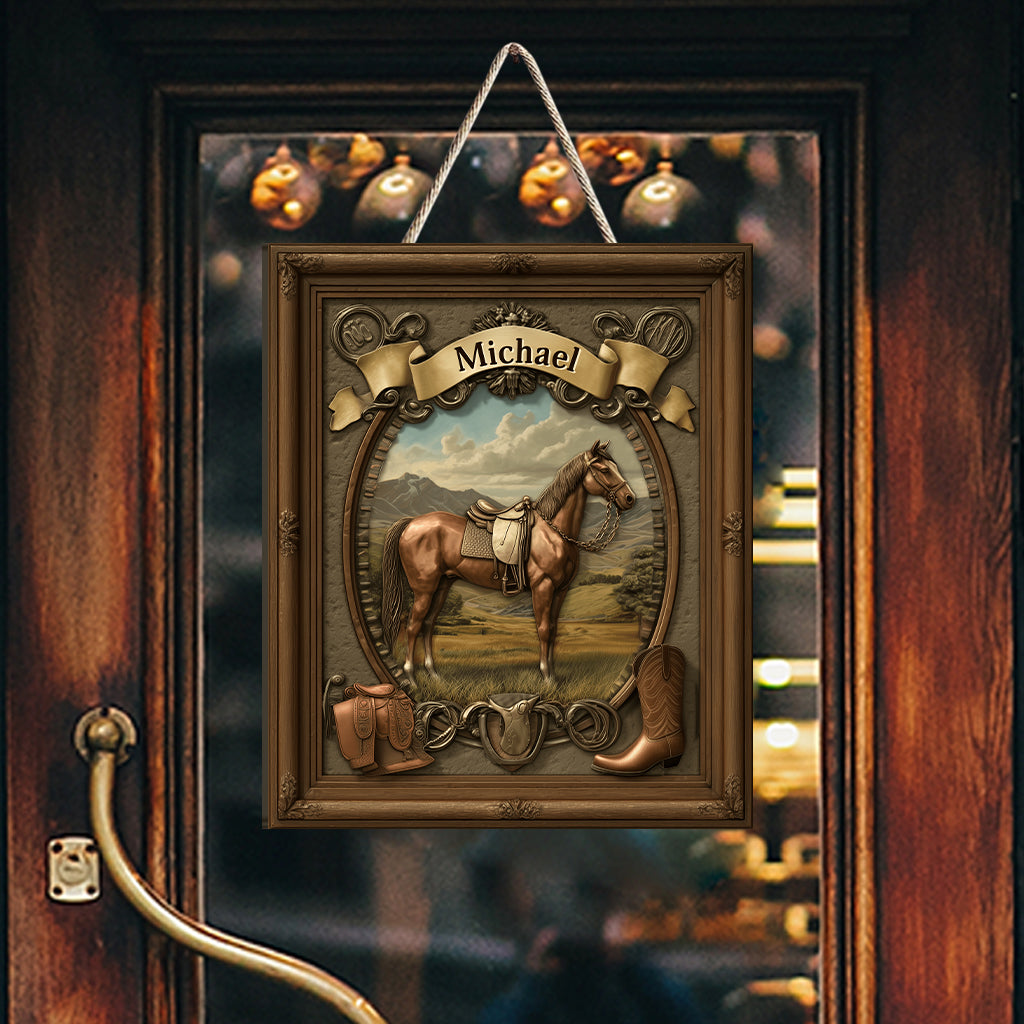 Love Horse - Personalized Horse Custom Shaped Wood Sign