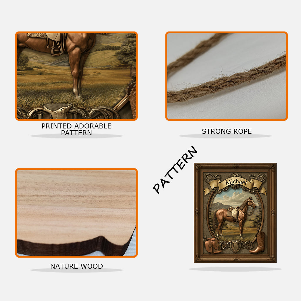 Love Horse - Personalized Horse Custom Shaped Wood Sign