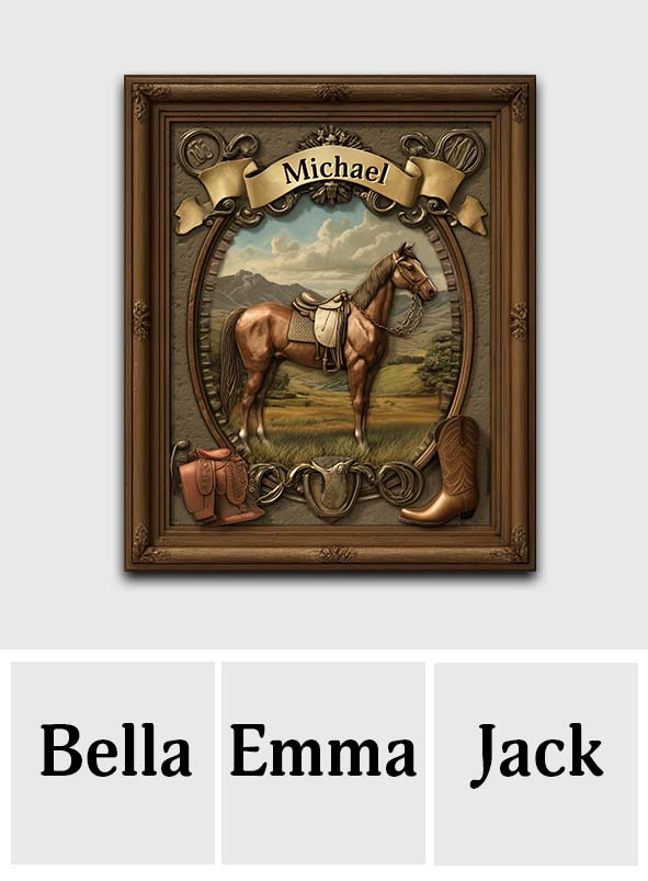 Love Horse - Personalized Horse Custom Shaped Wood Sign