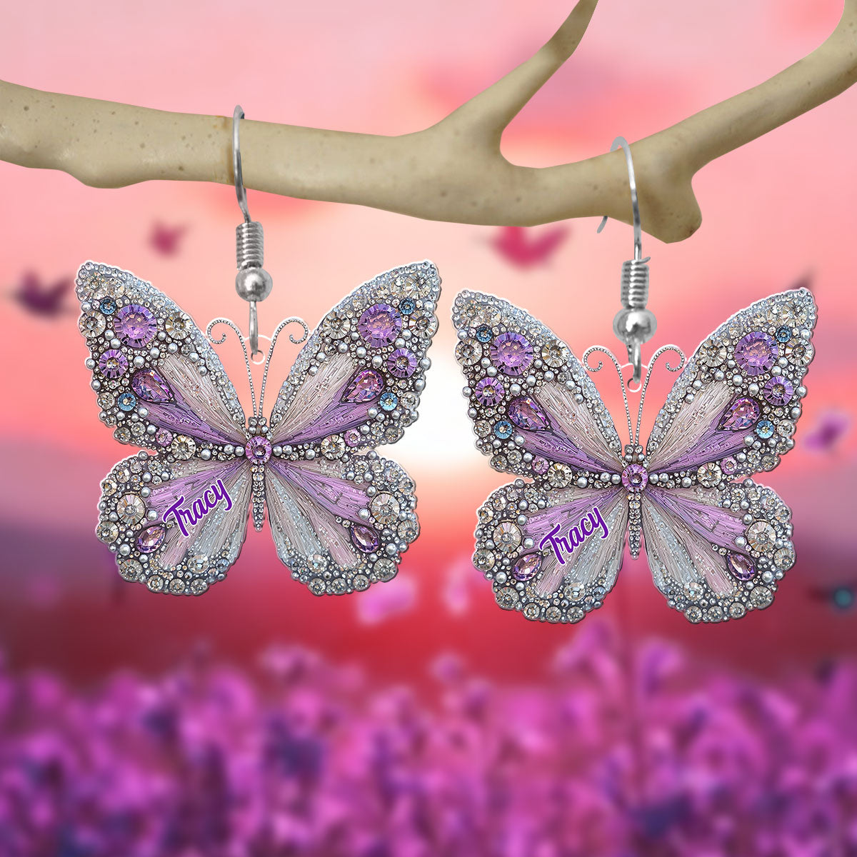 Magnifiques boucles d'oreilles papillon personnalisées