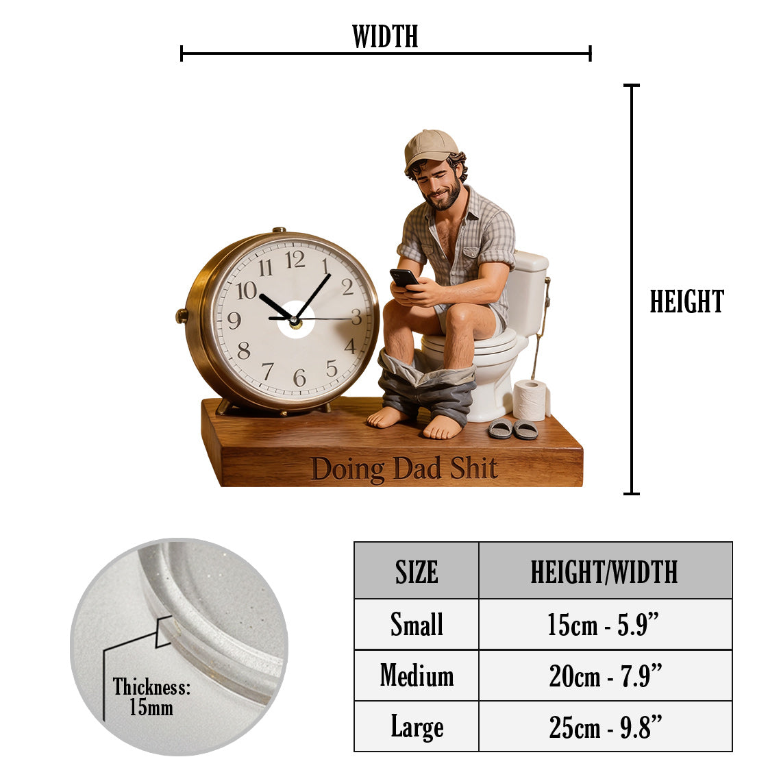Horloge de Bureau Personnalisée - Plaque Photo Personnalisée pour Papa