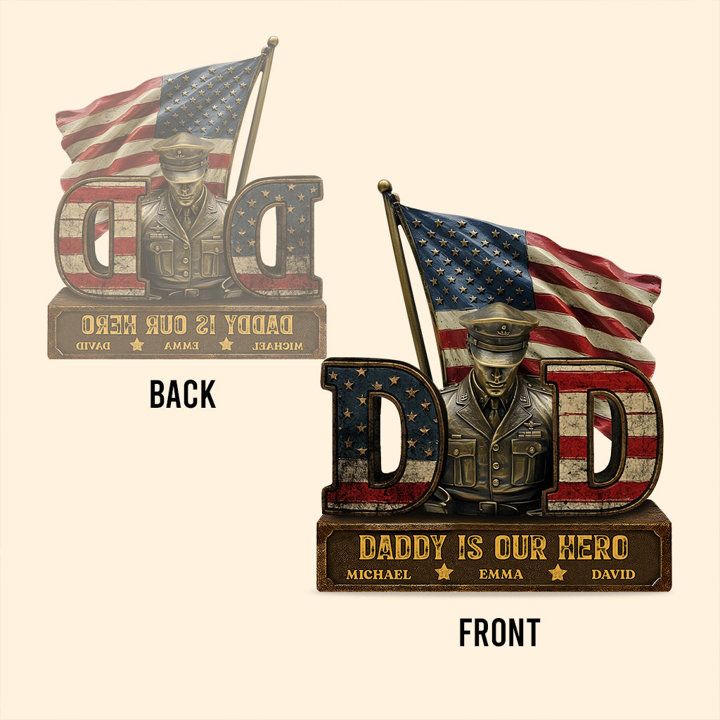 Mon papa est mon héros - Plaque acrylique personnalisée en forme de père