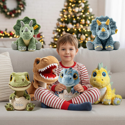 Coussin personnalisé en fausse fourrure « Love Dinosaur » pour enfant