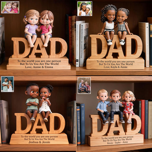 Vous êtes le monde - Plaque en bois personnalisée pour père