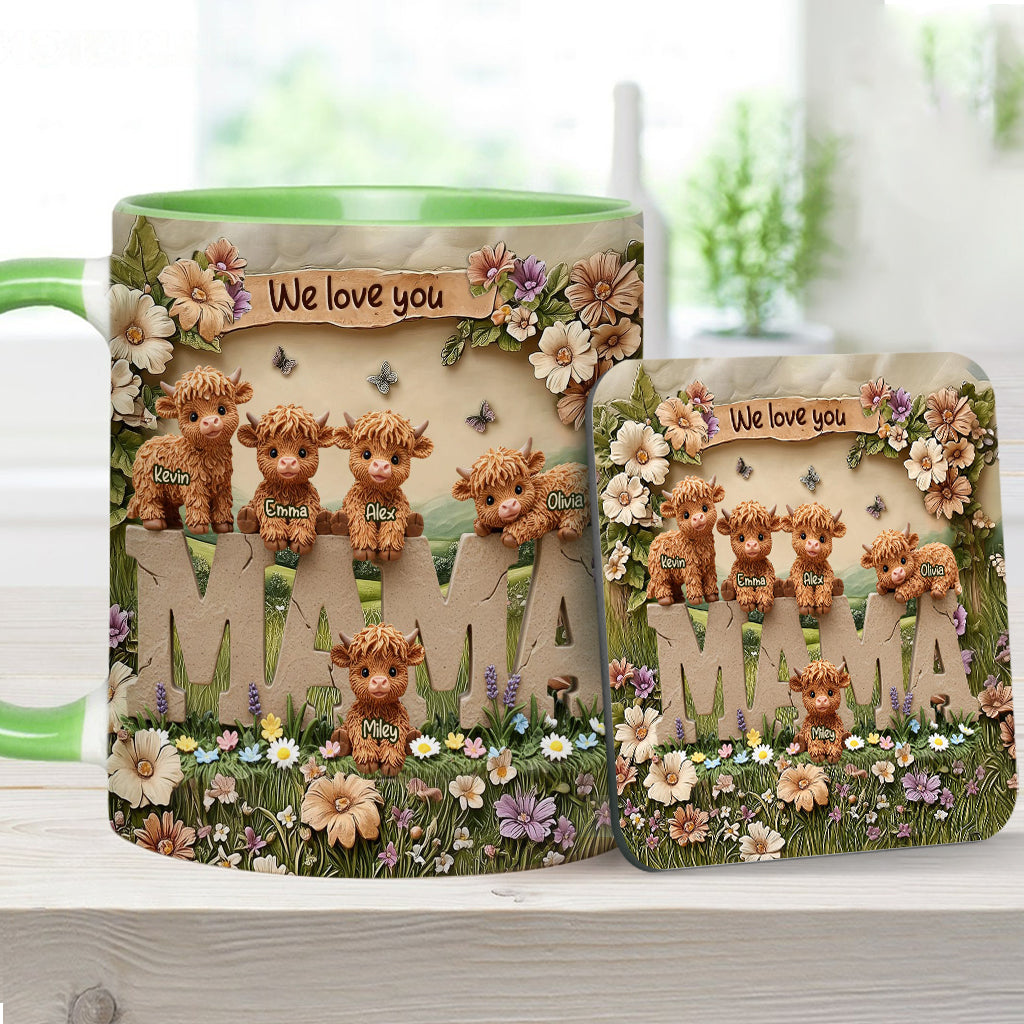 Cute Highland Cow Mama - Personalized Mother Accent Mug