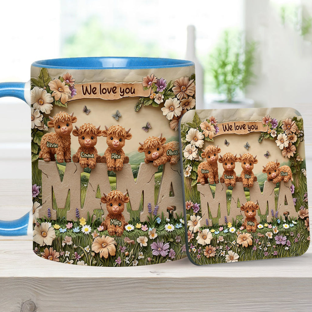 Cute Highland Cow Mama - Personalized Mother Accent Mug