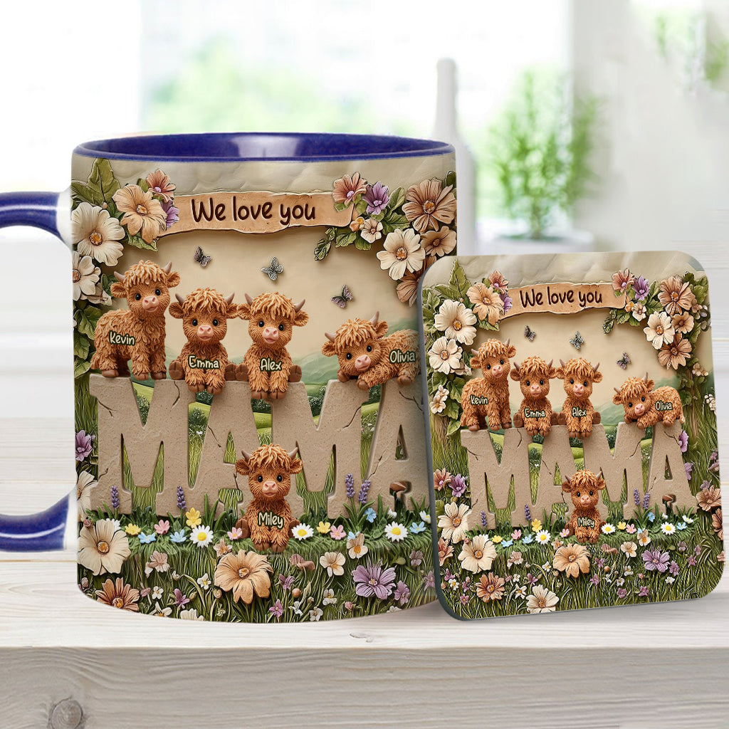 Cute Highland Cow Mama - Personalized Mother Accent Mug