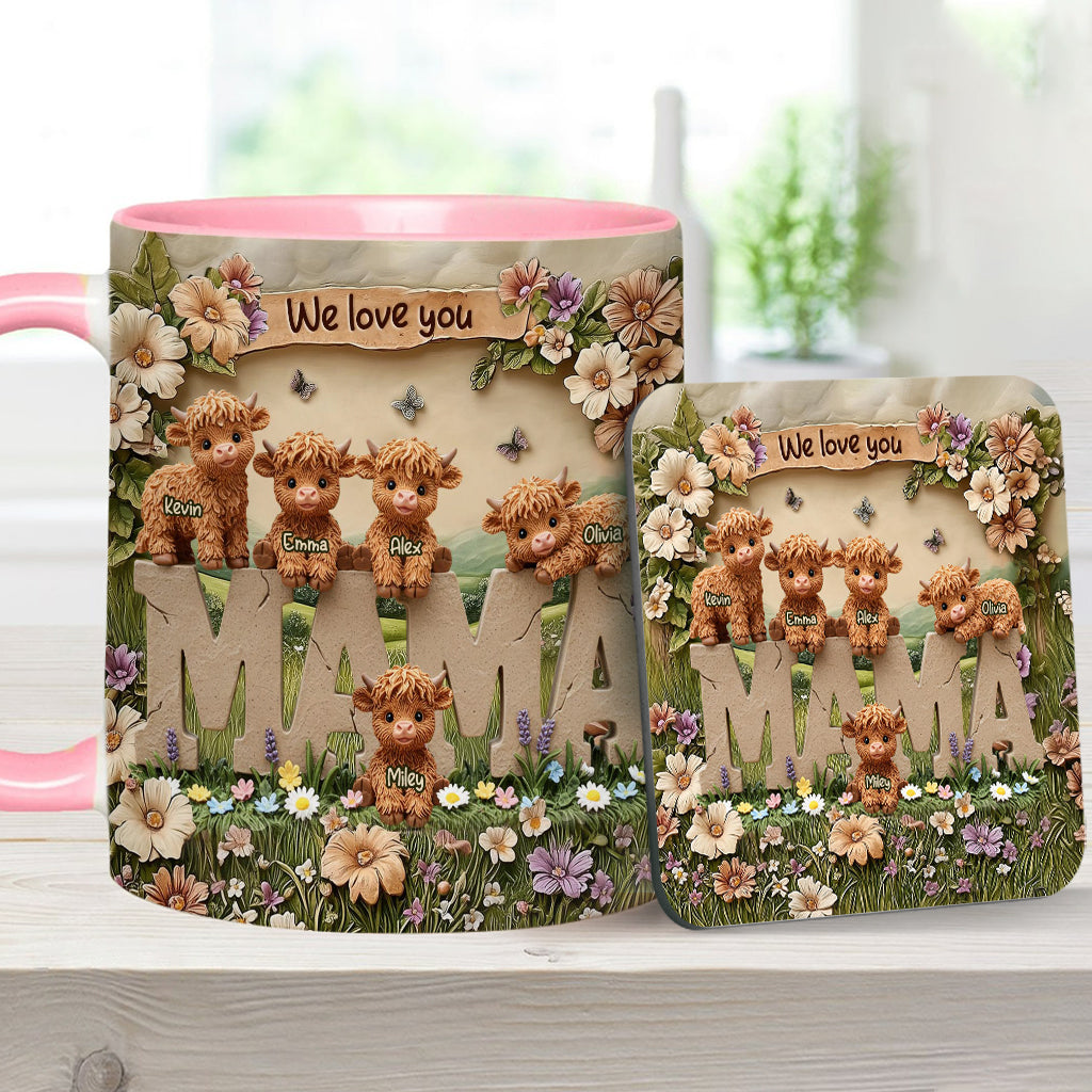 Cute Highland Cow Mama - Personalized Mother Accent Mug