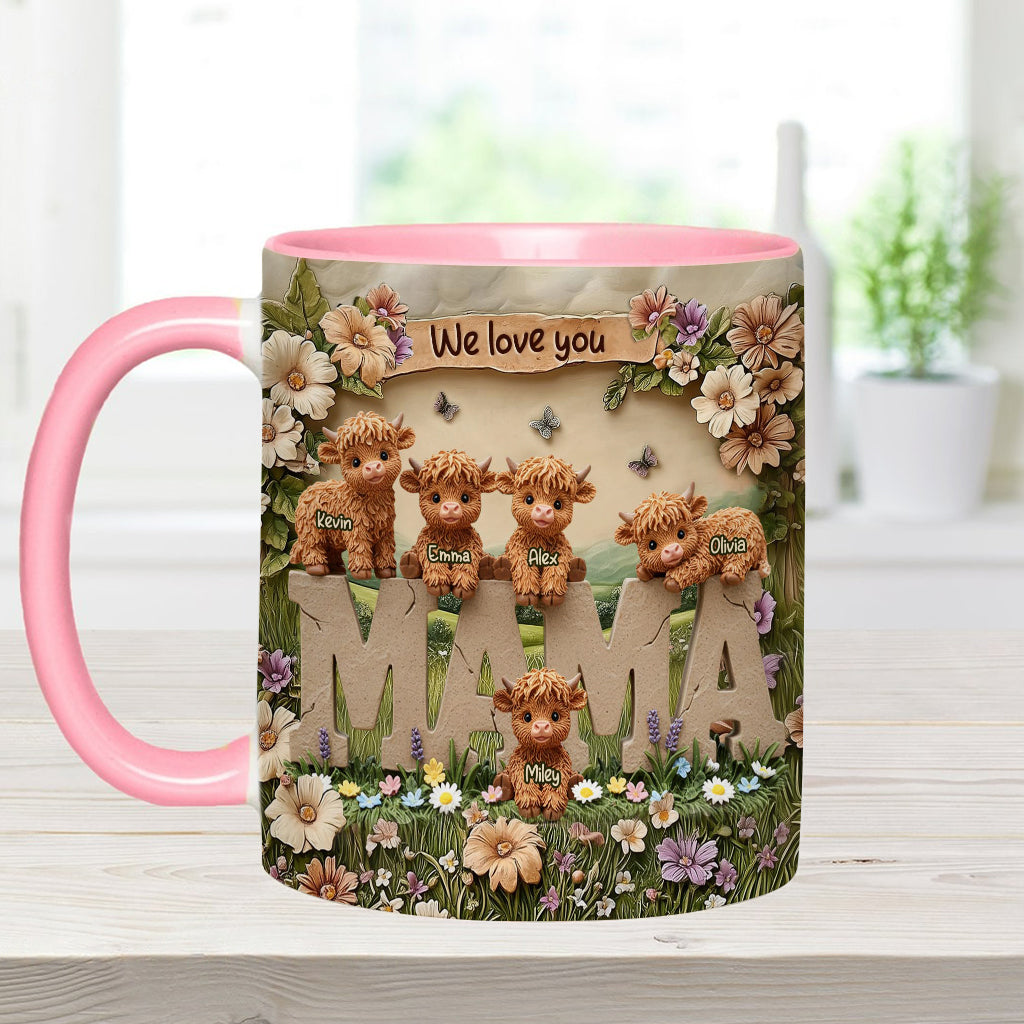 Cute Highland Cow Mama - Personalized Mother Accent Mug