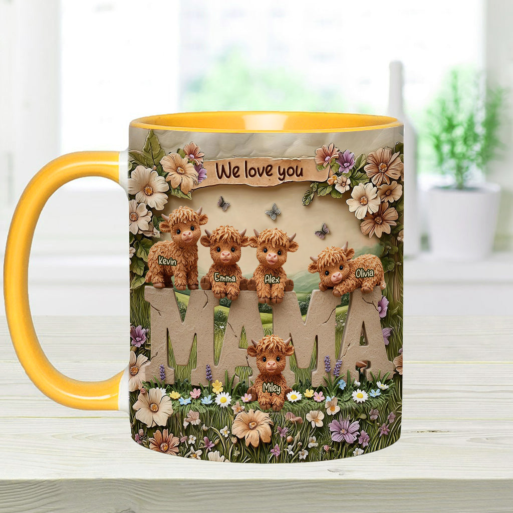 Cute Highland Cow Mama - Personalized Mother Accent Mug